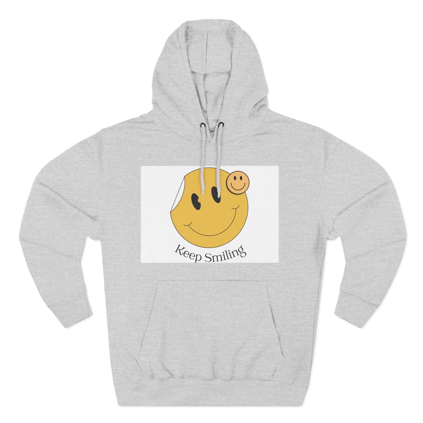 Happy Vibes Fleece Hoodie, Cozy Gift, Keep Smiling Hoodie, Casual Wear, Trendy Sweatshirt, Unisex Fashion