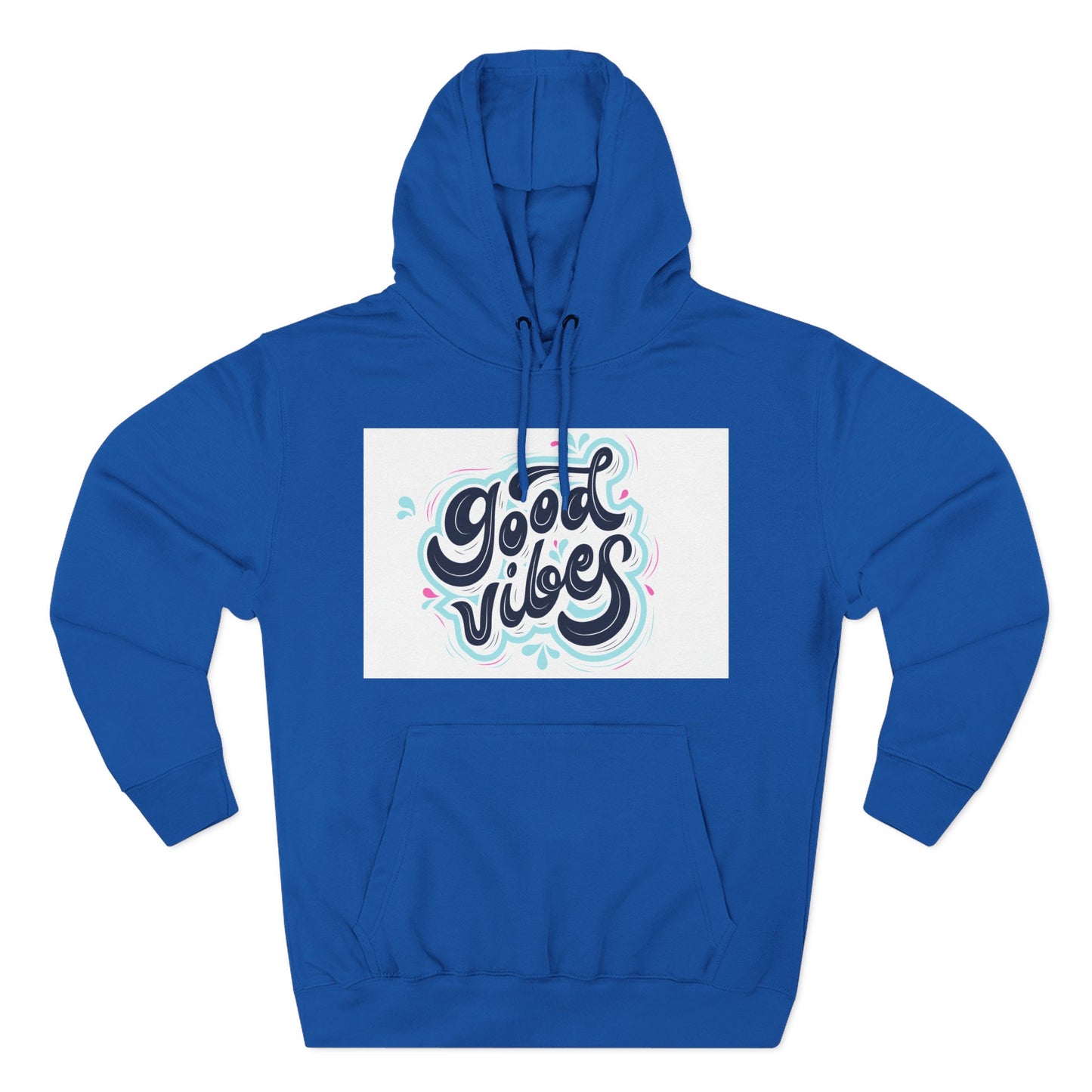 Good Vibes Three-Panel Fleece Hoodie | Cozy Streetwear, Perfect for Casual Outings, Unisex Gift, Inspirational Wear, Everyday Comfort