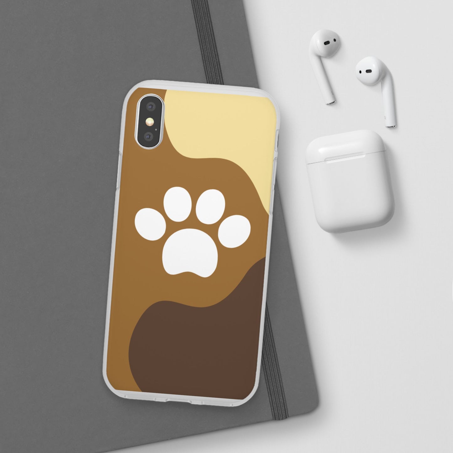 Pet Lover's Flexi Case, Cute Dog Paw Phone Cover, Animal Lover Gift, Dog Mom Accessory, Unique Pet Design Case
