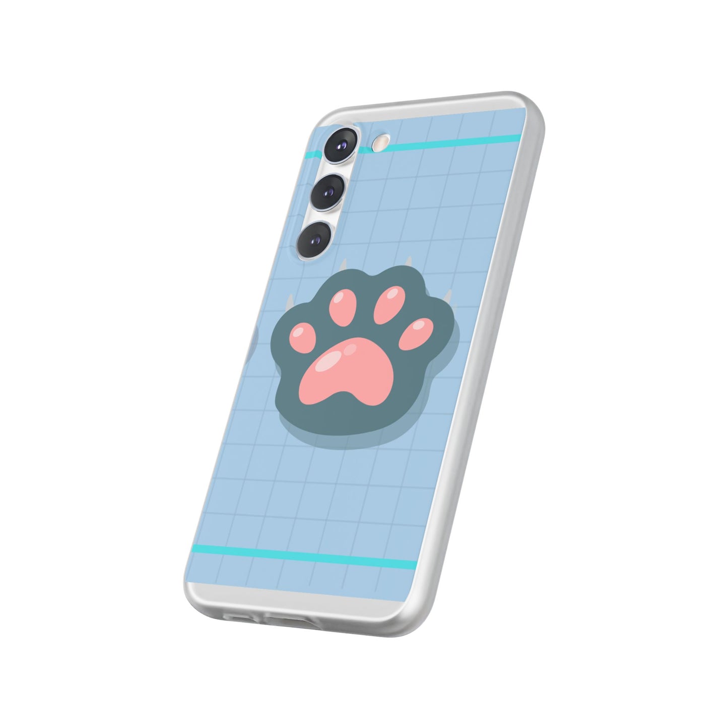 Paw Print Phone Case, Cute Pet Lover Flexi Cases, Dog Cat Accessory, Gift for Animal Lovers, Durable and Stylish Gadget Cover