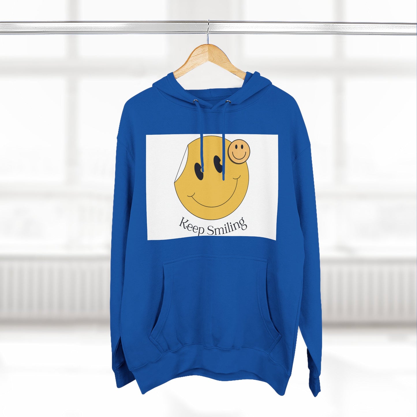 Happy Vibes Fleece Hoodie, Cozy Gift, Keep Smiling Hoodie, Casual Wear, Trendy Sweatshirt, Unisex Fashion