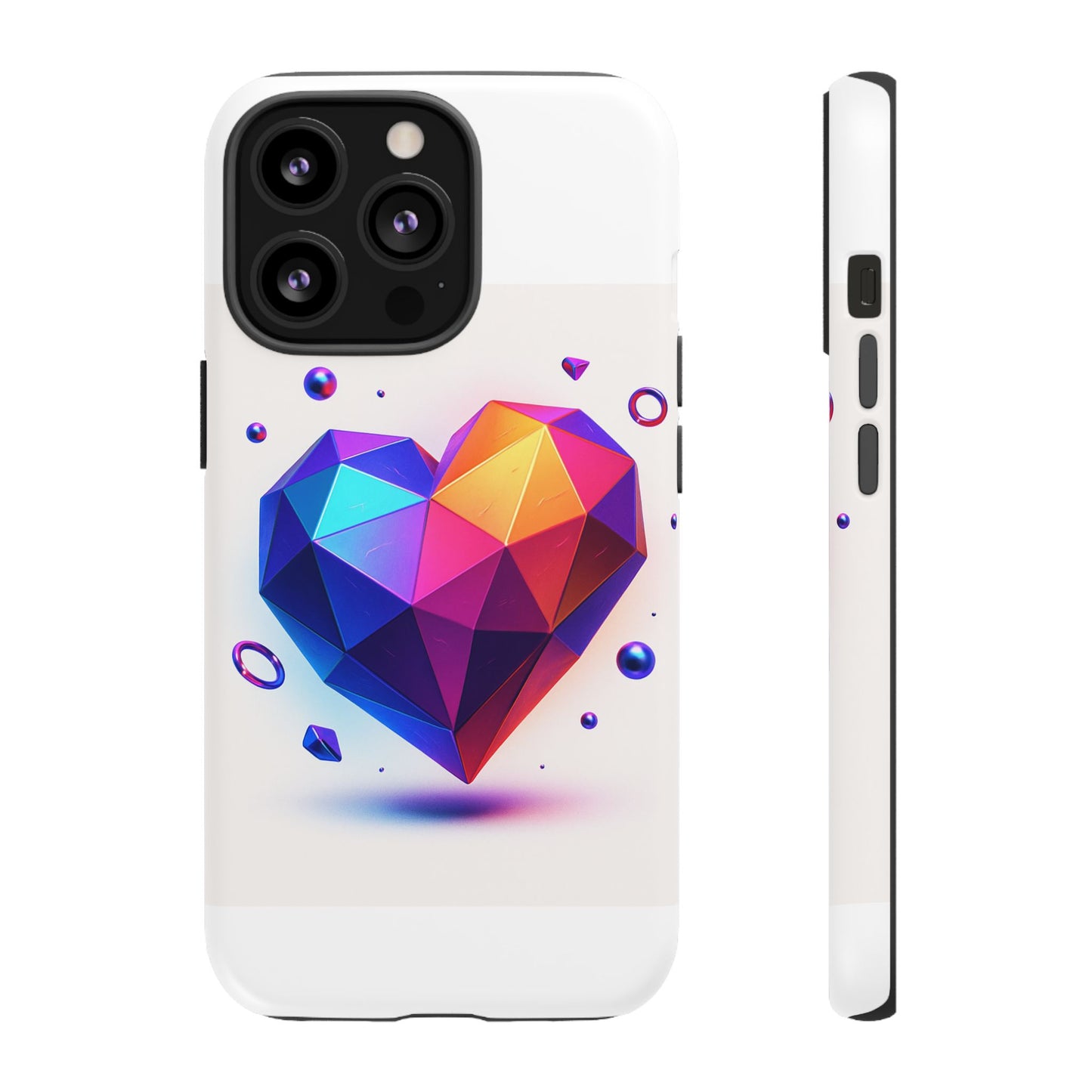 Vibrant Heart Phone Case, Tough Cases, Colorful Phone Cover, Unique Protector, Gift for Her, Cute Accessory
