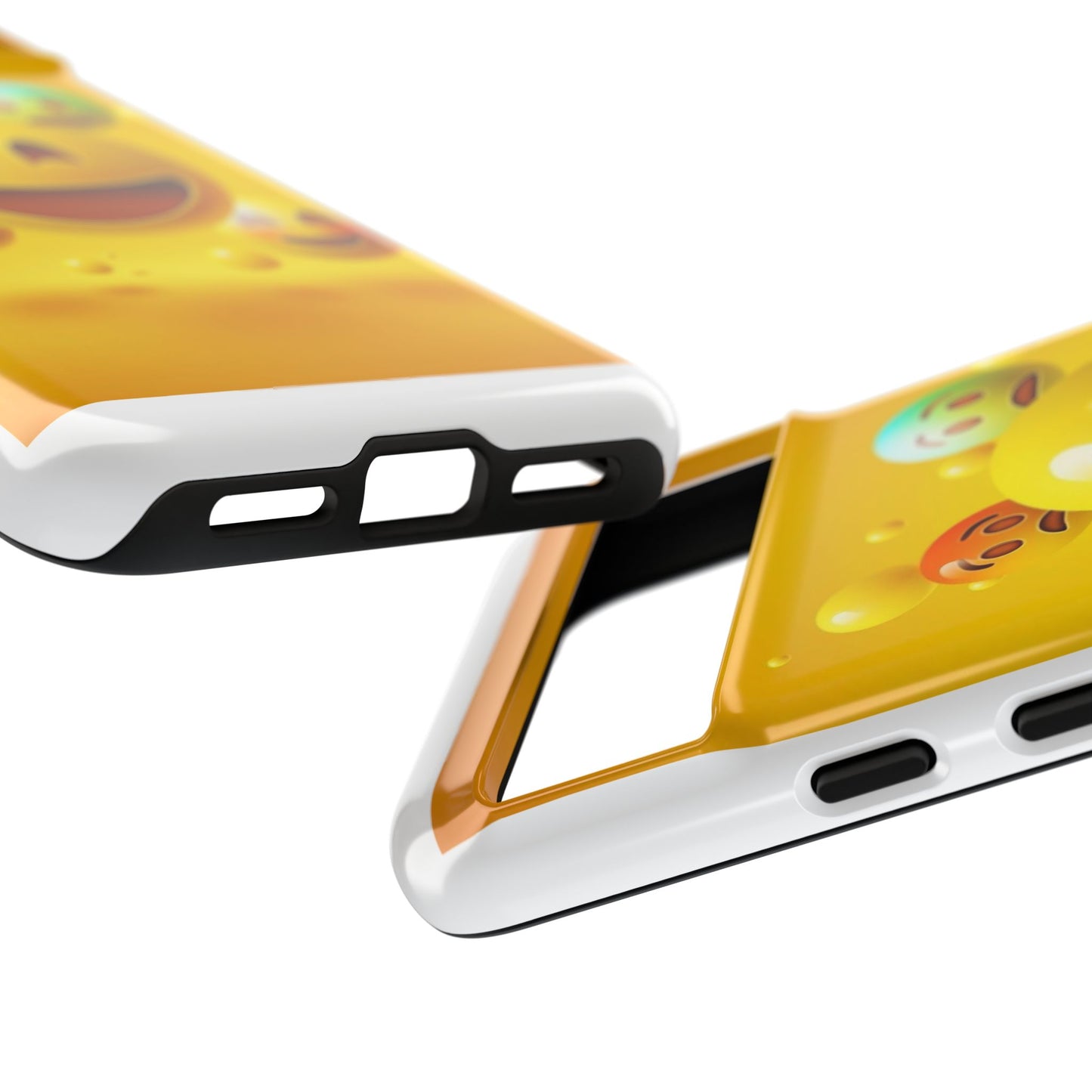 Smiley Face Phone Case, Fun Emoji Phone Cover, Durable Tough Case, Gift for Friends, Bright Yellow Accessory