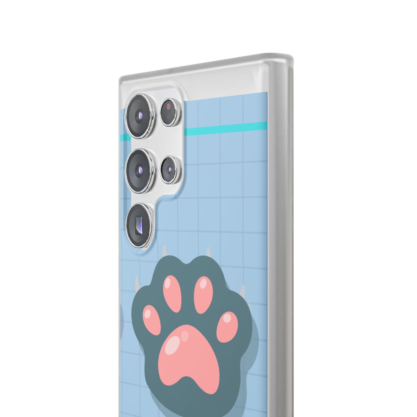 Paw Print Phone Case, Cute Pet Lover Flexi Cases, Dog Cat Accessory, Gift for Animal Lovers, Durable and Stylish Gadget Cover