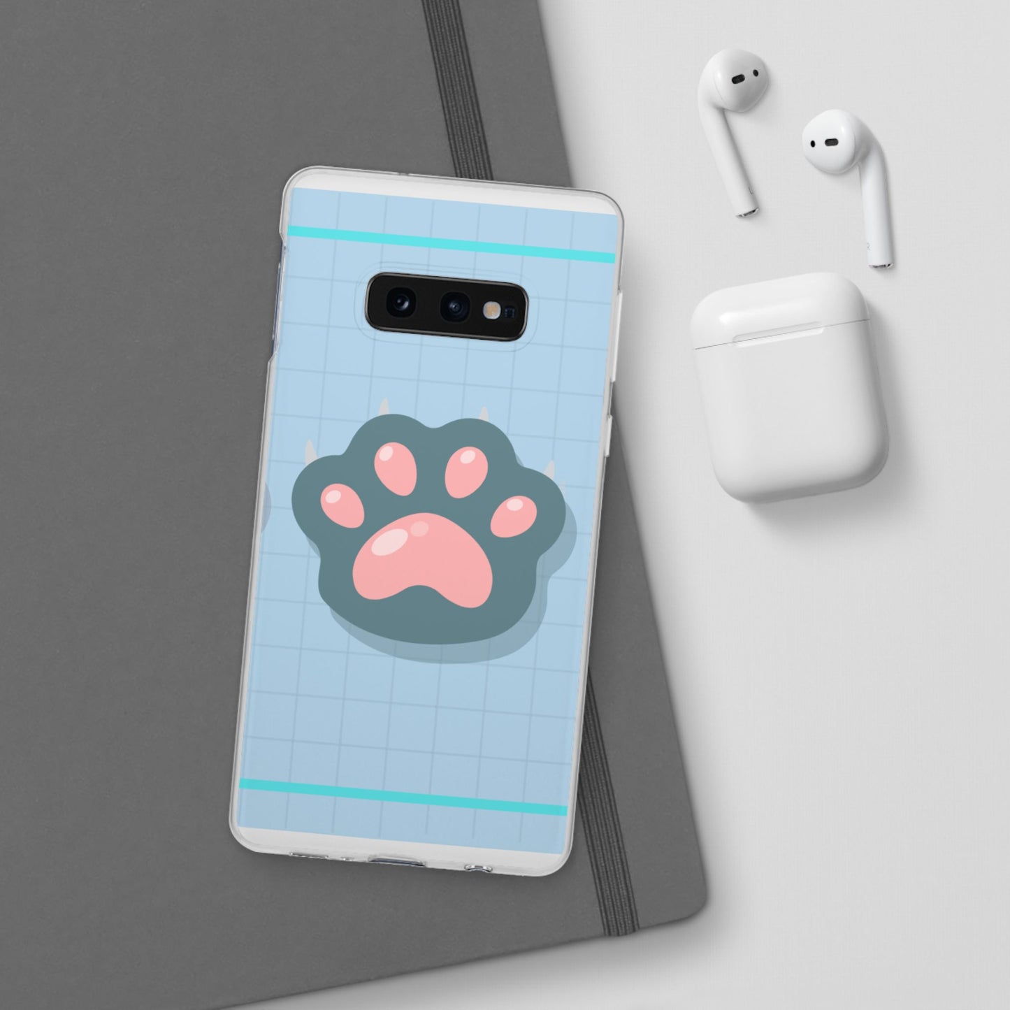 Paw Print Phone Case, Cute Pet Lover Flexi Cases, Dog Cat Accessory, Gift for Animal Lovers, Durable and Stylish Gadget Cover