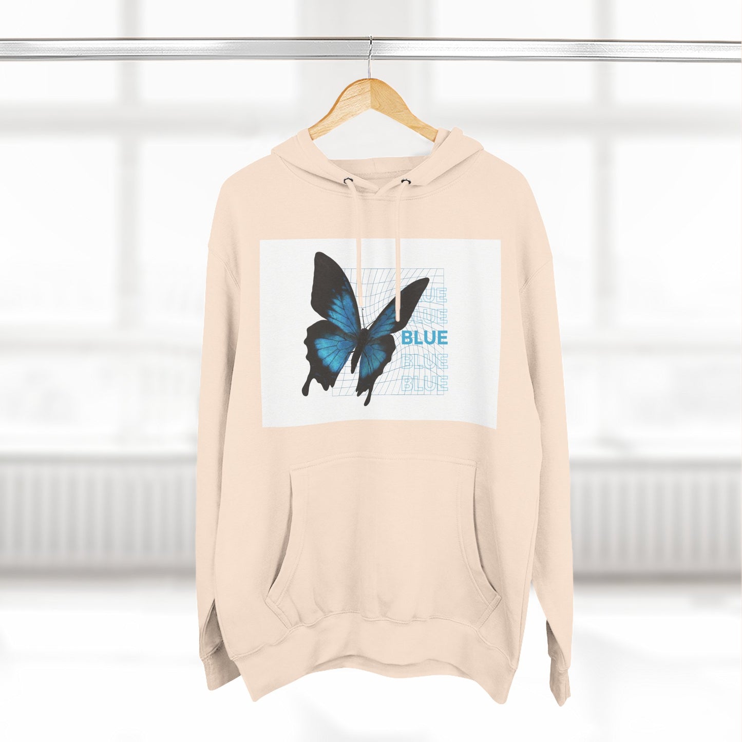 Butterfly Art Hoodie, Soft Fleece Sweatshirt, Gift for Nature Lovers, Stylish Casual Wear, Cozy Trendy Winter Apparel