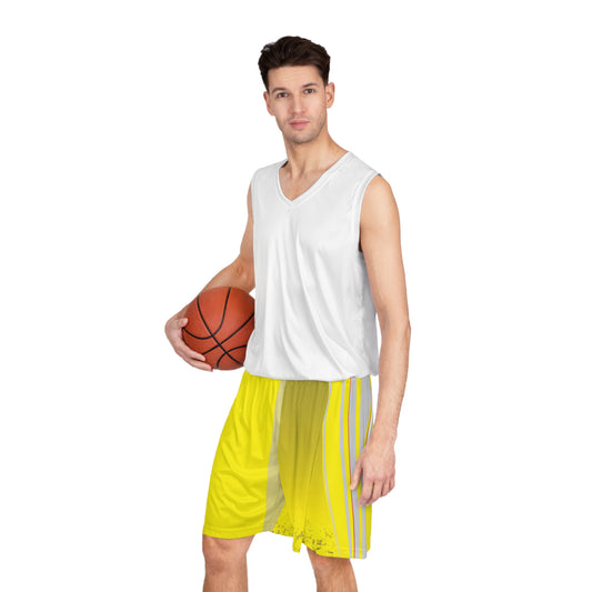 Bold Yellow Basketball Shorts - Summer Sportswear, Casual Athletic Wear, Gym Fitness Gear, Outdoor Activity Shorts, Gift for Athletes