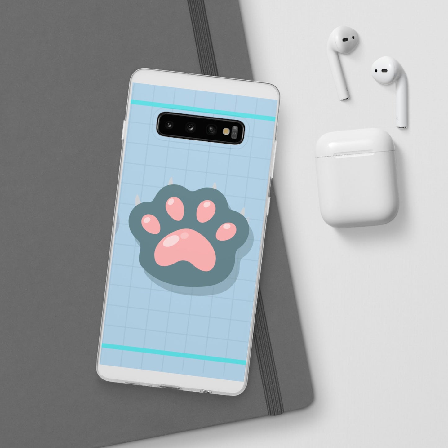 Paw Print Phone Case, Cute Pet Lover Flexi Cases, Dog Cat Accessory, Gift for Animal Lovers, Durable and Stylish Gadget Cover