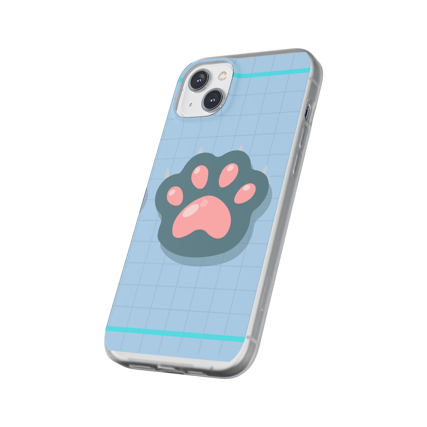Paw Print Phone Case, Cute Pet Lover Flexi Cases, Dog Cat Accessory, Gift for Animal Lovers, Durable and Stylish Gadget Cover