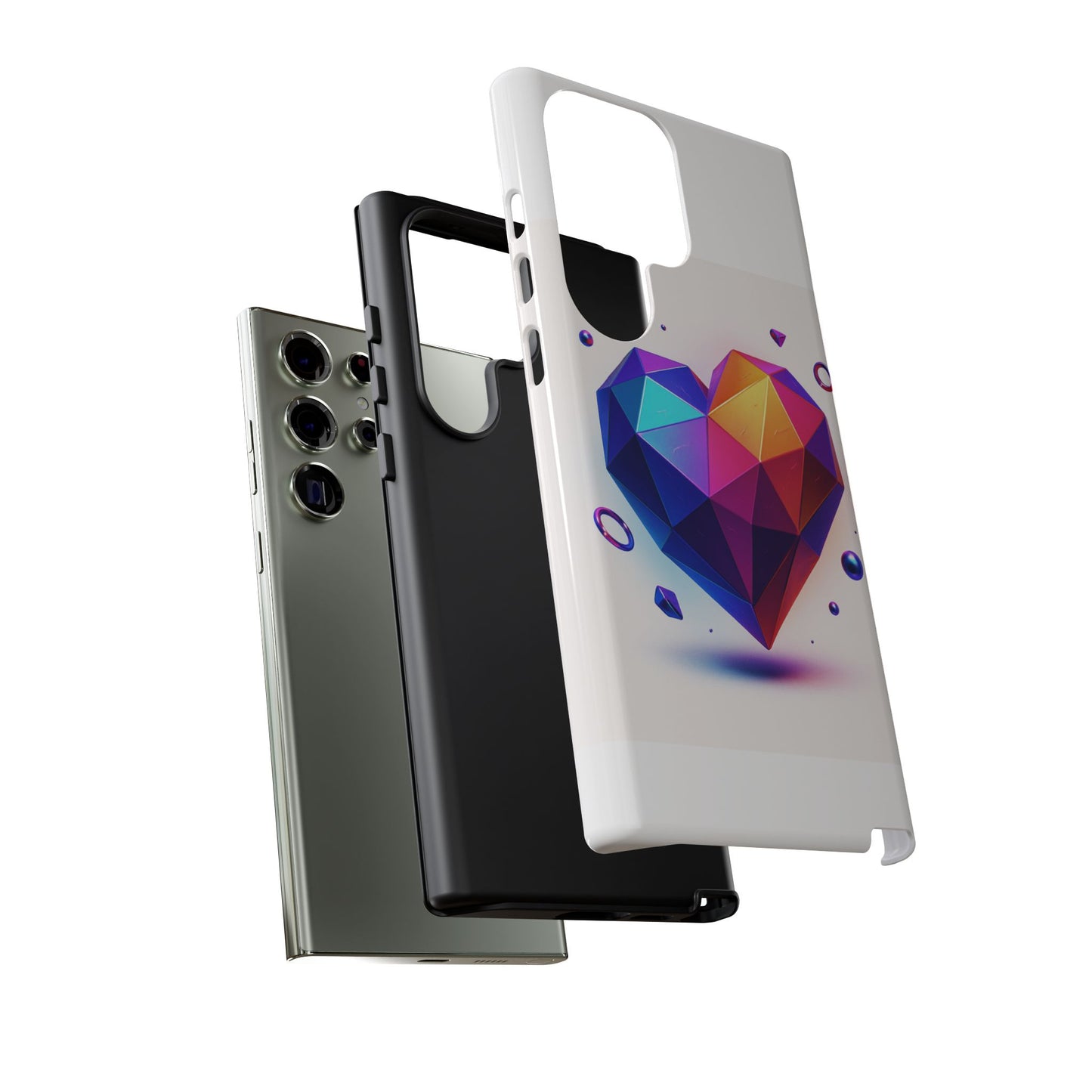 Vibrant Heart Phone Case, Tough Cases, Colorful Phone Cover, Unique Protector, Gift for Her, Cute Accessory