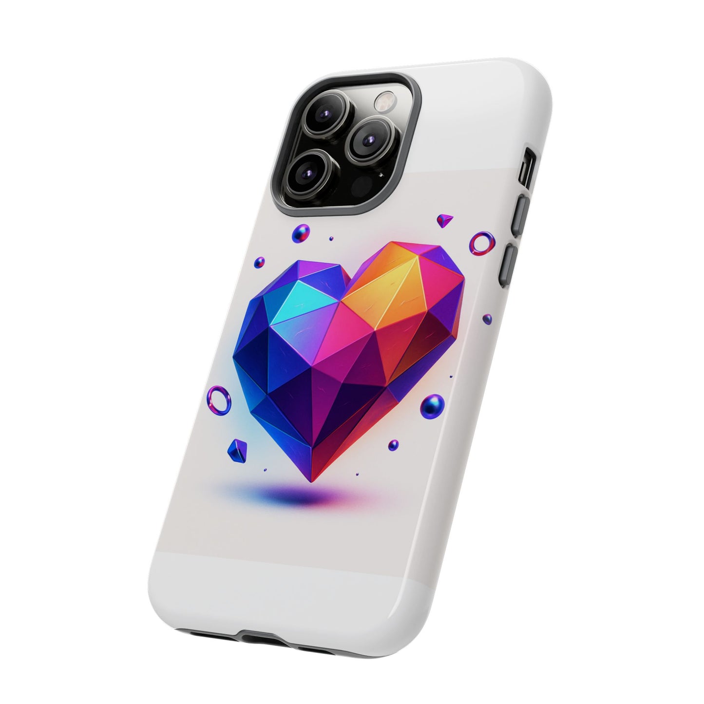 Vibrant Heart Phone Case, Tough Cases, Colorful Phone Cover, Unique Protector, Gift for Her, Cute Accessory