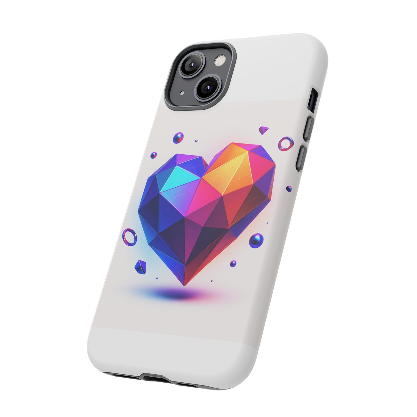 Vibrant Heart Phone Case, Tough Cases, Colorful Phone Cover, Unique Protector, Gift for Her, Cute Accessory
