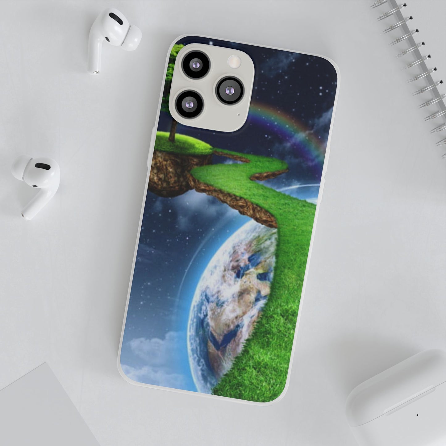 Dreamy Landscape Phone Case, Eco-Friendly Cell Phone Cover, Nature Inspired Gift, Aesthetic Mobile Case, Vibrant Rainbow Design