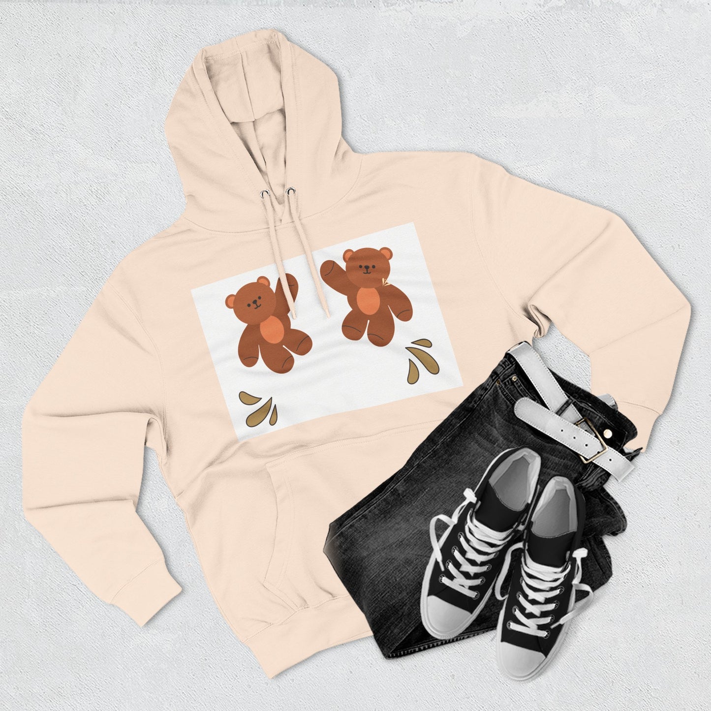 Cute Bear Fleece Hoodie | Cozy Unisex Fashion, Playful Sweatshirt, Perfect Gift, Casual Wear, Everyday Comfort, Holiday Style