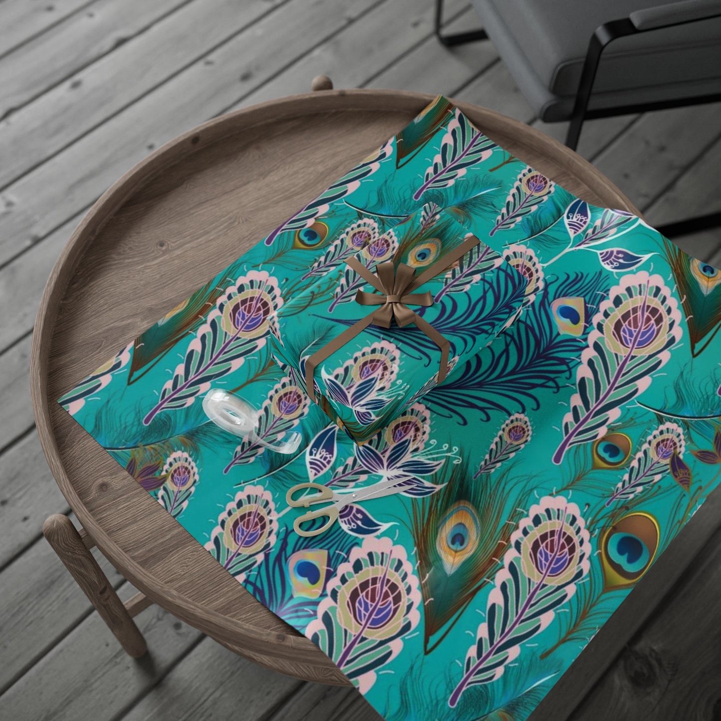 Peacock Feather Colorful Wrapping Paper, Decorative Gift Wrap Roll, Eco-Friendly Gift Wrap, Holiday Wrapping, Party Supplies, Unique Gift Planner