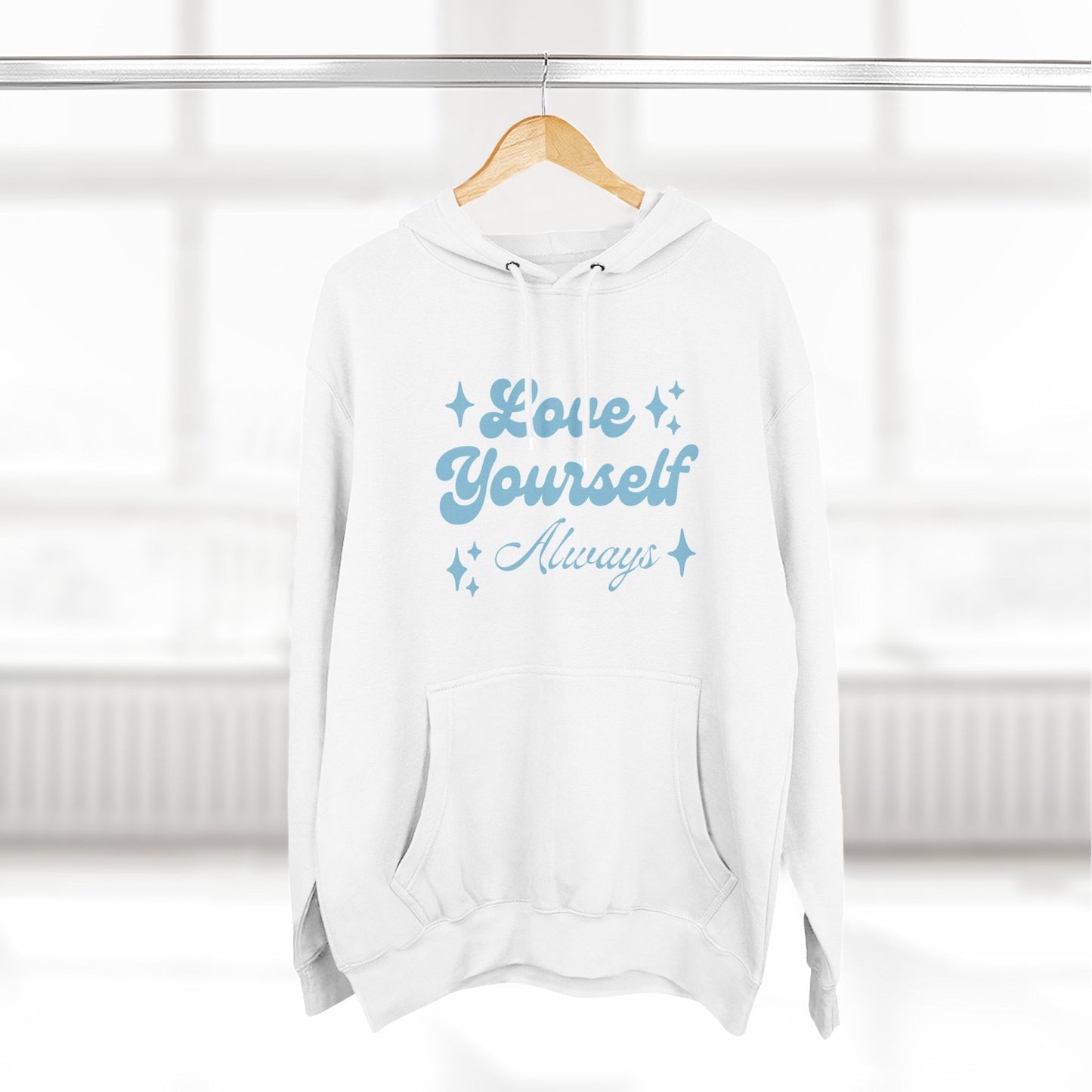 Love Yourself Fleece Hoodie | Cozy Self-Care Sweatshirt | Inspirational Apparel | Motivational Gift | Positive Vibes Hoodie