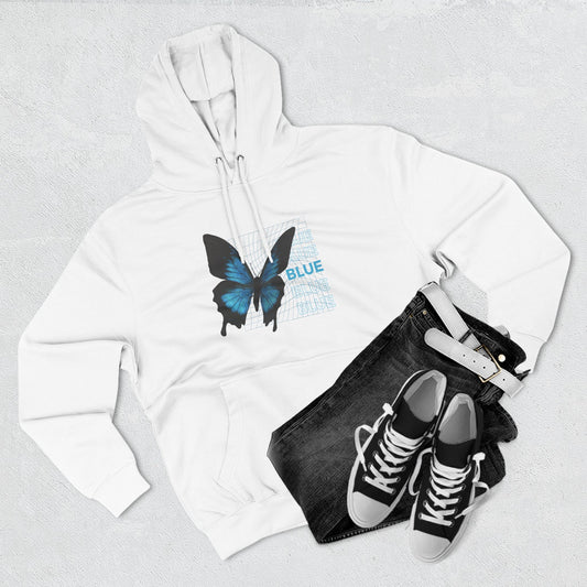 Butterfly Art Hoodie, Soft Fleece Sweatshirt, Gift for Nature Lovers, Stylish Casual Wear, Cozy Trendy Winter Apparel