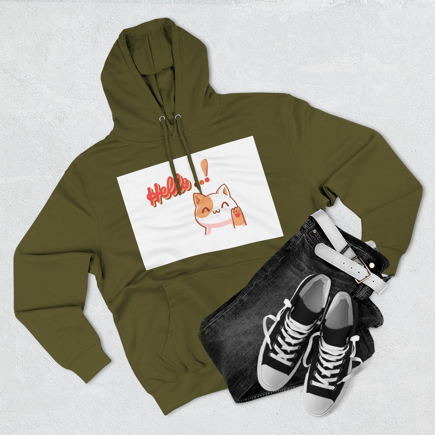 Cute Cat Hoodie with Motivational Design - Perfect Gift for Cat Lovers, Cozy Fleece Hoodie for Any Occasion, Stylish Streetwear