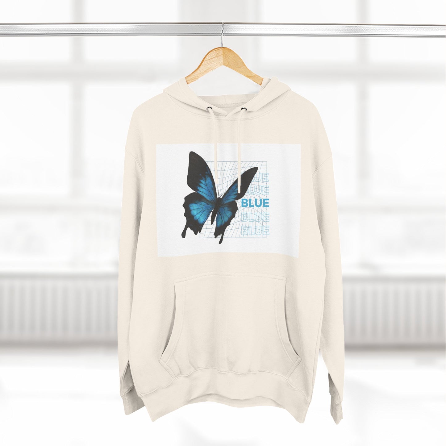 Butterfly Art Hoodie, Soft Fleece Sweatshirt, Gift for Nature Lovers, Stylish Casual Wear, Cozy Trendy Winter Apparel