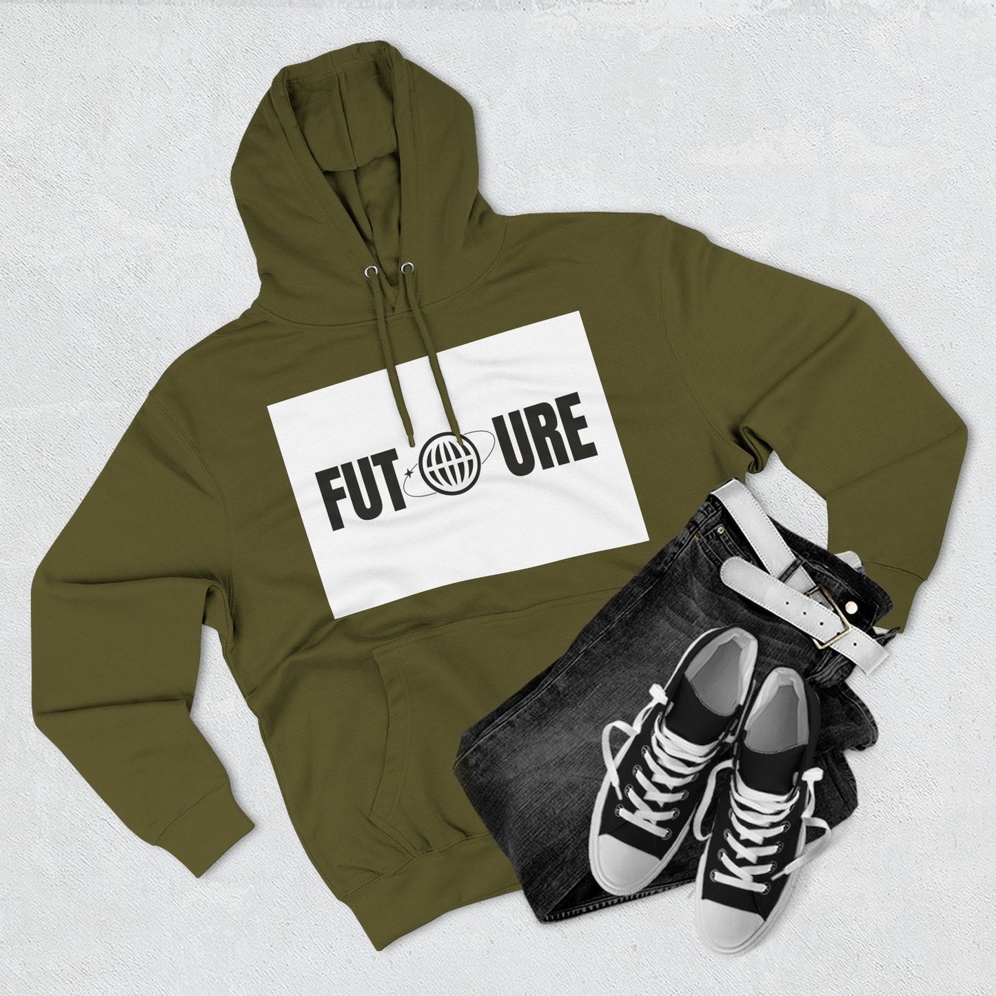Futuristic Three-Panel Fleece Hoodie, Cozy Fashion, Streetwear Style, Gift for Trendsetters, Everyday Comfort