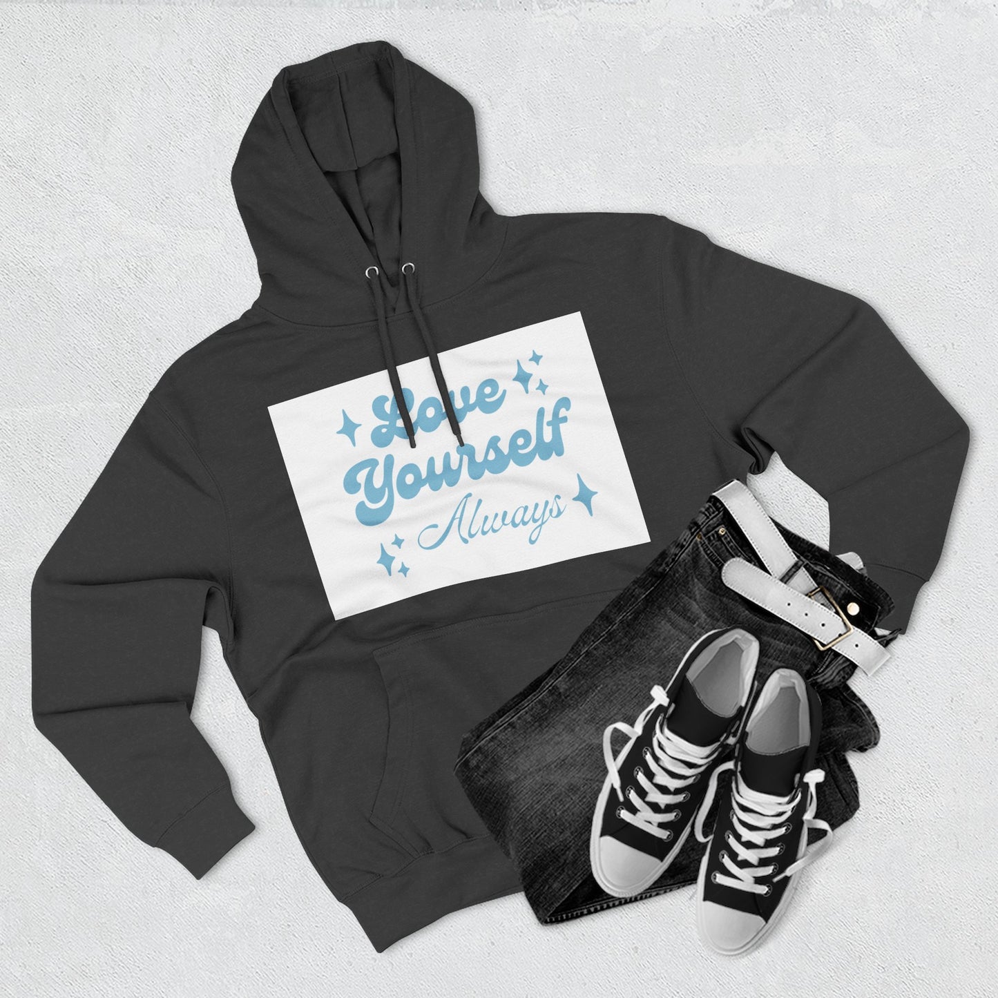 Love Yourself Fleece Hoodie | Cozy Self-Care Sweatshirt | Inspirational Apparel | Motivational Gift | Positive Vibes Hoodie
