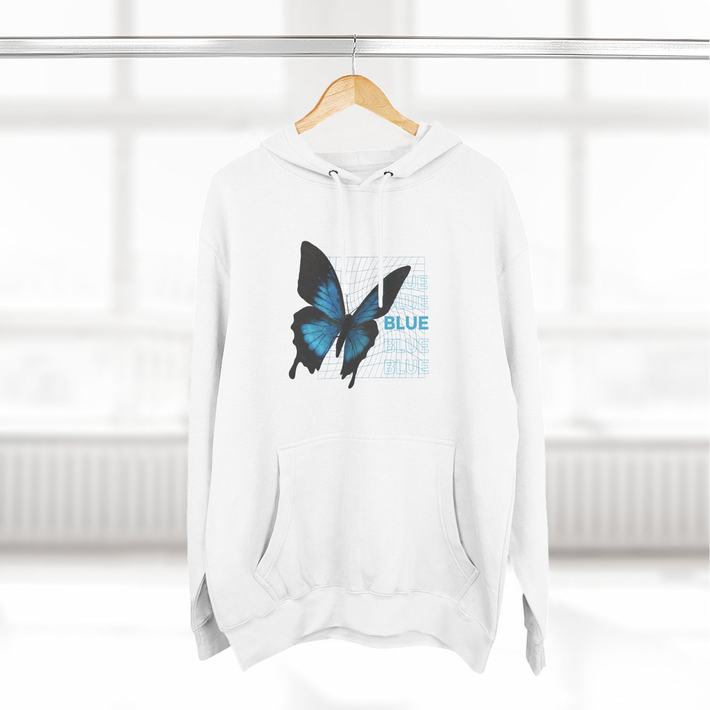 Butterfly Art Hoodie, Soft Fleece Sweatshirt, Gift for Nature Lovers, Stylish Casual Wear, Cozy Trendy Winter Apparel