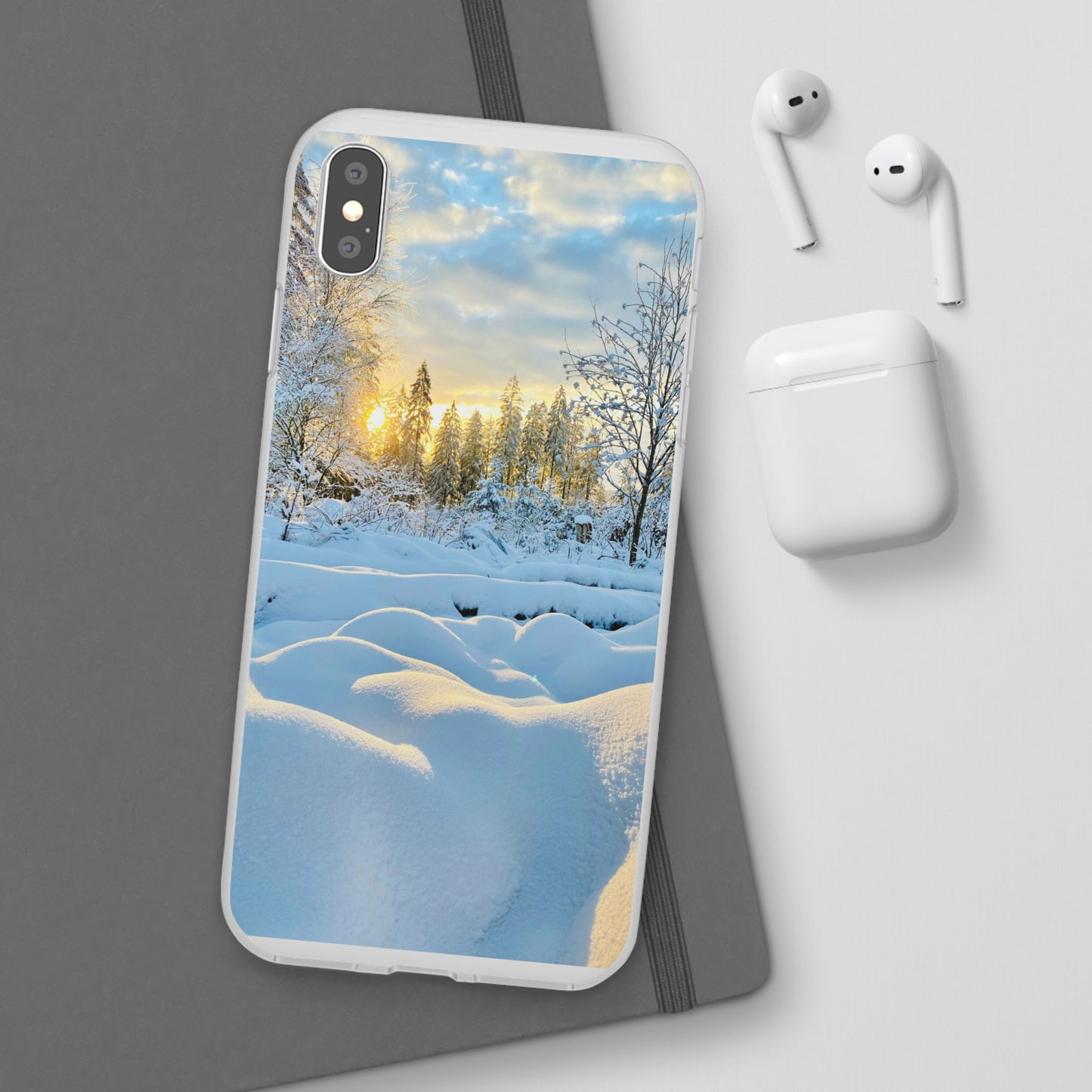 Winter Landscape Flexi Cases, Nature Phone Cover, Scenic Case, Holiday Gift, Seasonal Accessory, Outdoor Lover's Item
