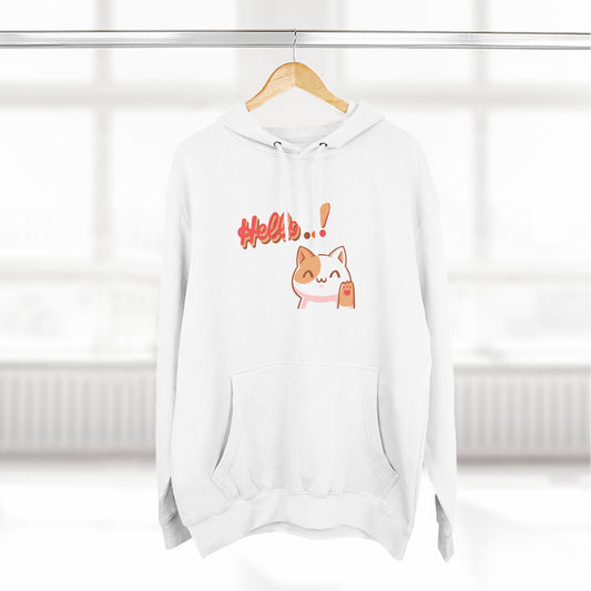 Cute Cat Hoodie with Motivational Design - Perfect Gift for Cat Lovers, Cozy Fleece Hoodie for Any Occasion, Stylish Streetwear