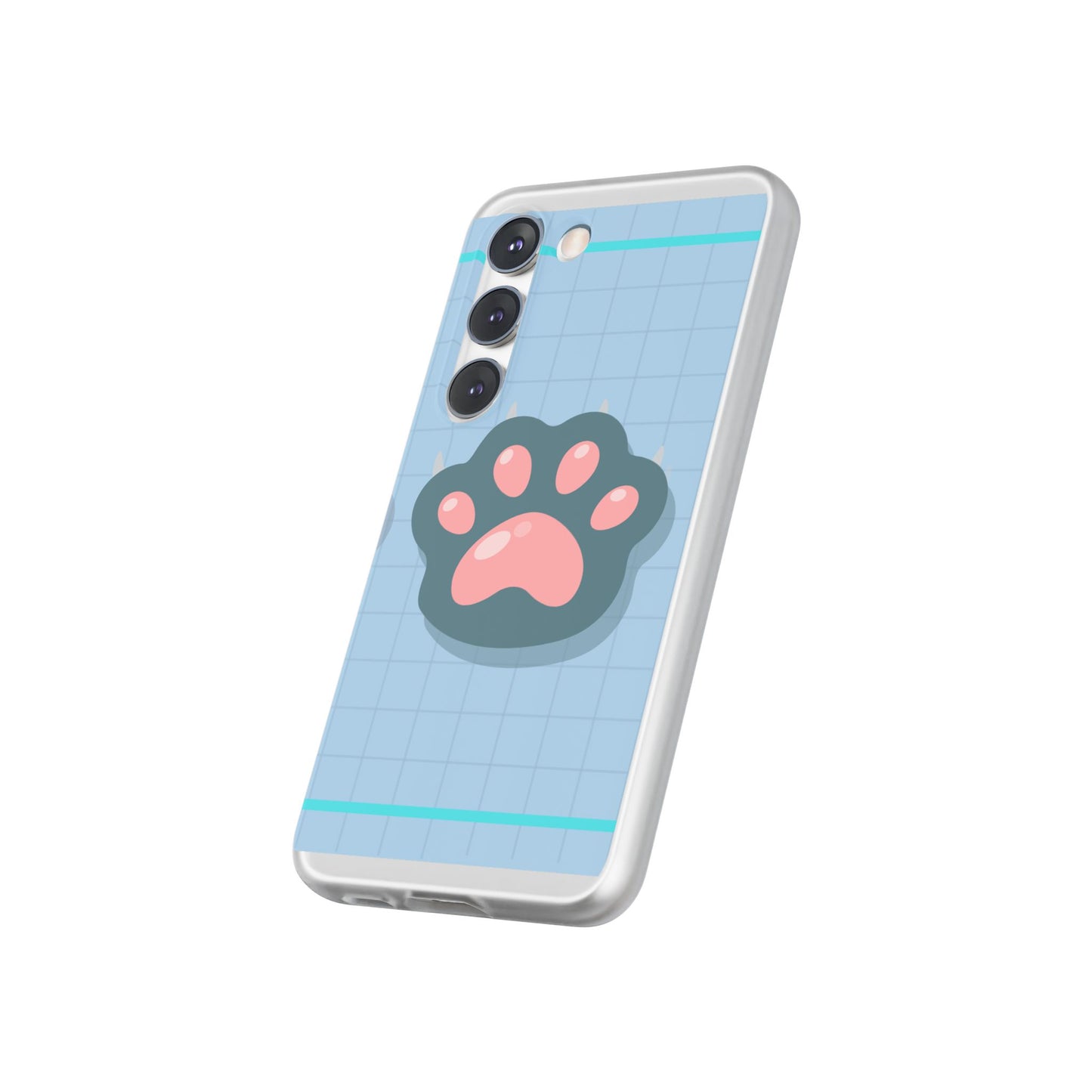 Paw Print Phone Case, Cute Pet Lover Flexi Cases, Dog Cat Accessory, Gift for Animal Lovers, Durable and Stylish Gadget Cover