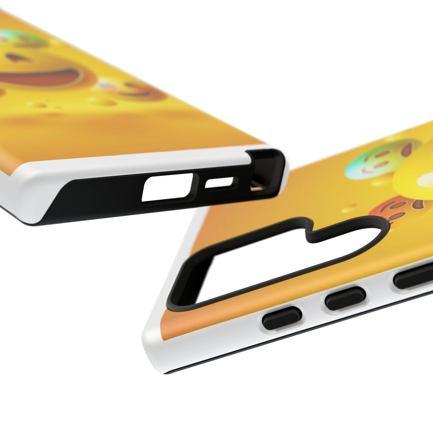 Smiley Face Phone Case, Fun Emoji Phone Cover, Durable Tough Case, Gift for Friends, Bright Yellow Accessory
