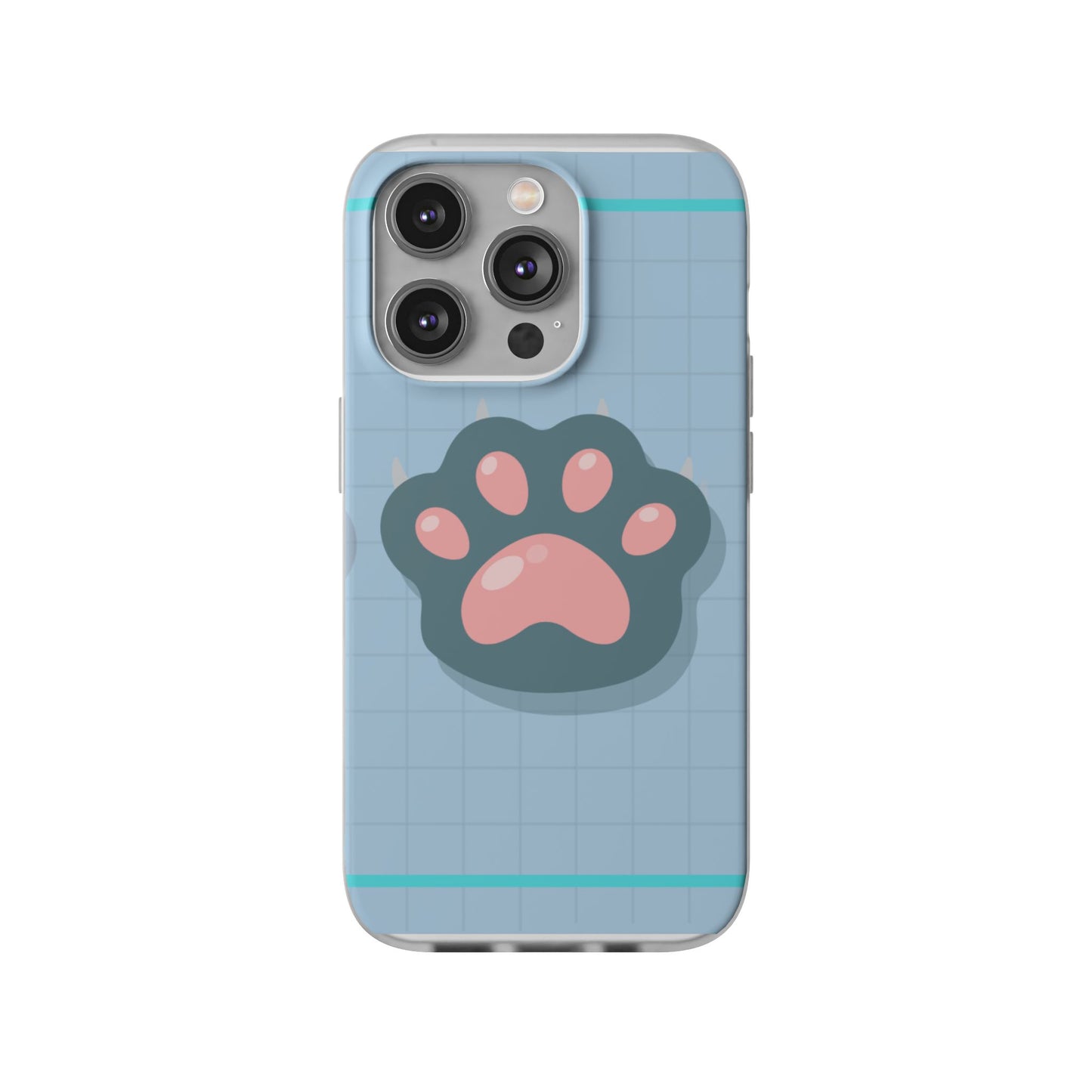 Paw Print Phone Case, Cute Pet Lover Flexi Cases, Dog Cat Accessory, Gift for Animal Lovers, Durable and Stylish Gadget Cover