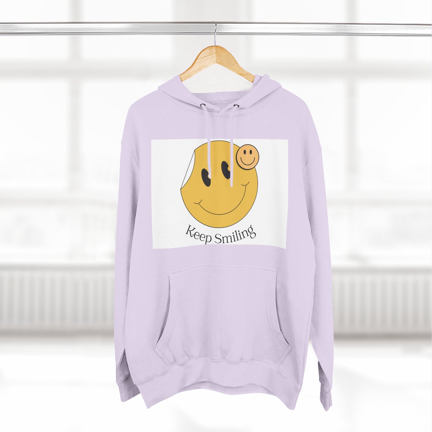 Happy Vibes Fleece Hoodie, Cozy Gift, Keep Smiling Hoodie, Casual Wear, Trendy Sweatshirt, Unisex Fashion