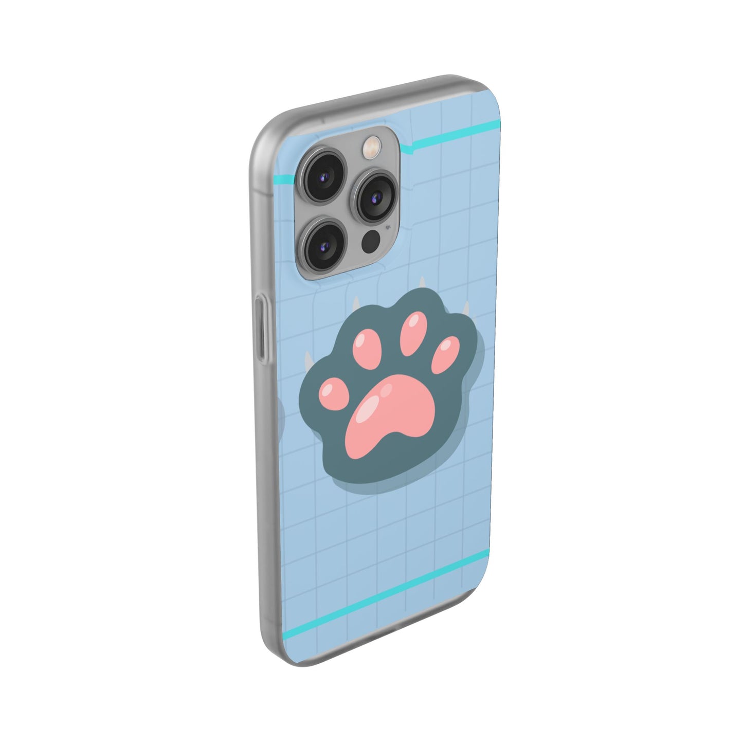 Paw Print Phone Case, Cute Pet Lover Flexi Cases, Dog Cat Accessory, Gift for Animal Lovers, Durable and Stylish Gadget Cover