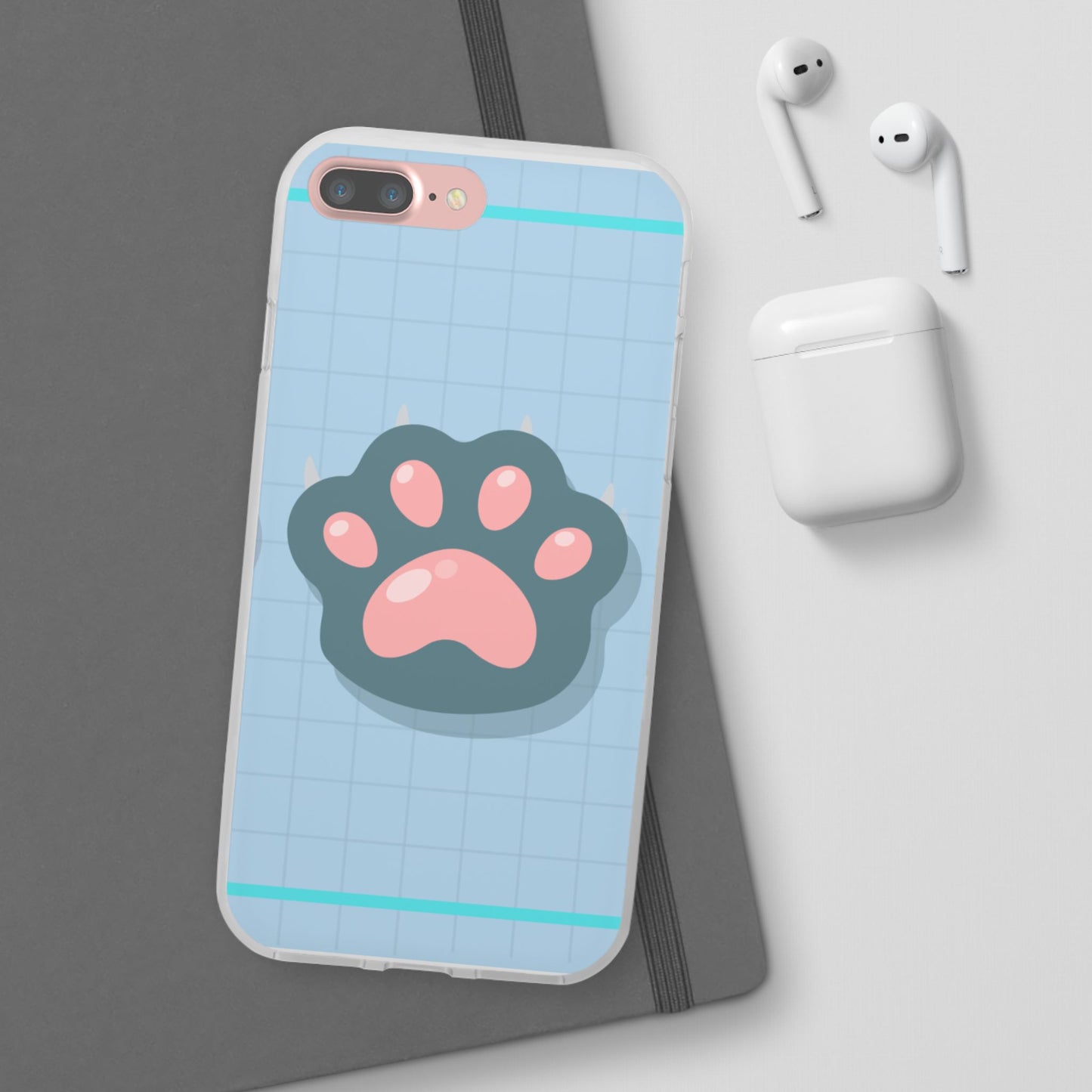 Paw Print Phone Case, Cute Pet Lover Flexi Cases, Dog Cat Accessory, Gift for Animal Lovers, Durable and Stylish Gadget Cover