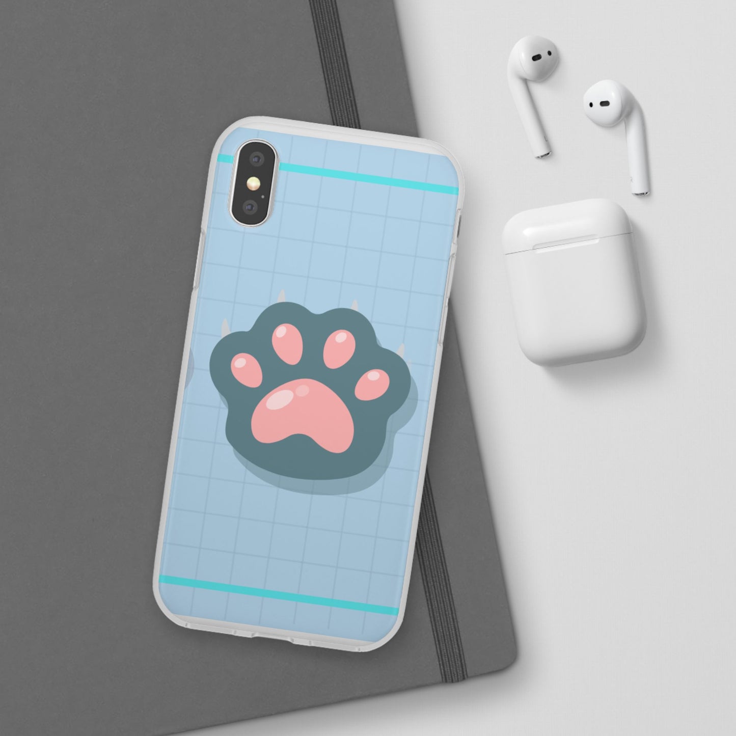 Paw Print Phone Case, Cute Pet Lover Flexi Cases, Dog Cat Accessory, Gift for Animal Lovers, Durable and Stylish Gadget Cover