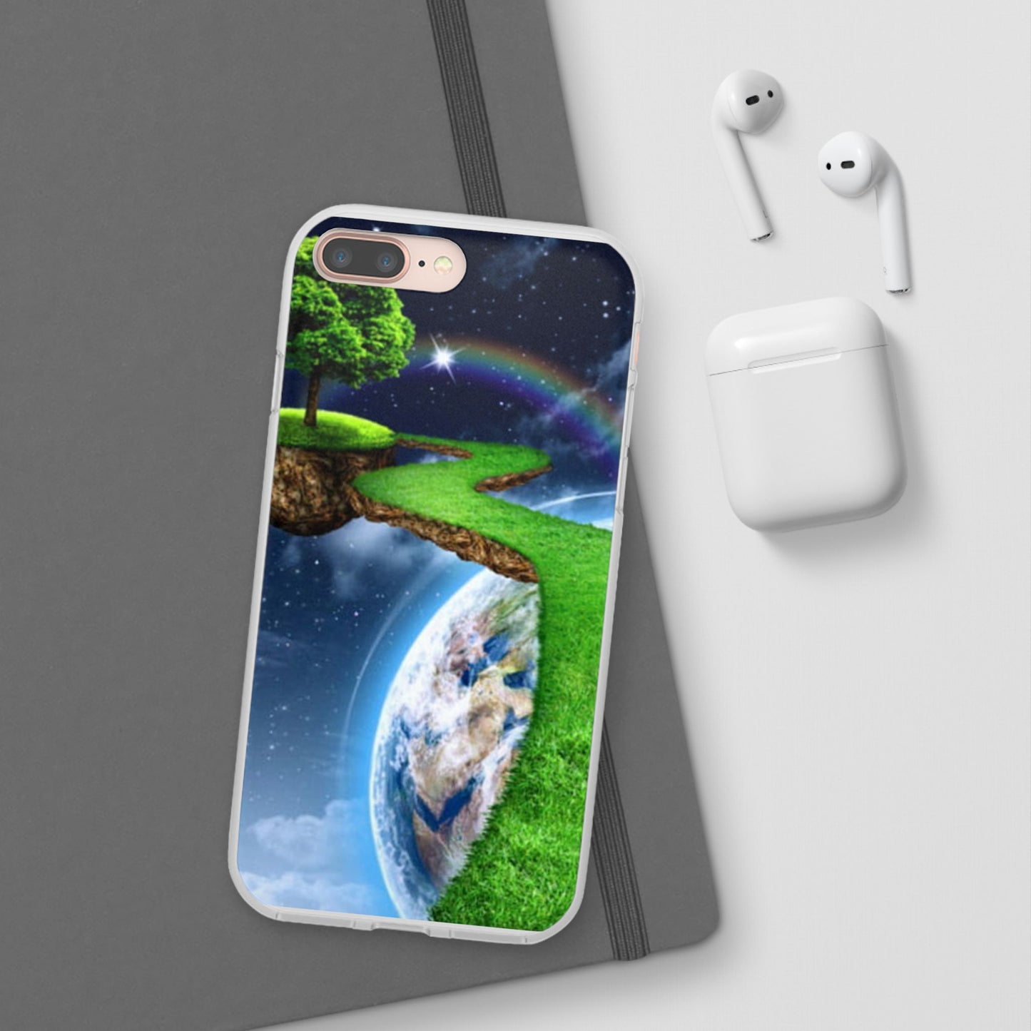 Dreamy Landscape Phone Case, Eco-Friendly Cell Phone Cover, Nature Inspired Gift, Aesthetic Mobile Case, Vibrant Rainbow Design