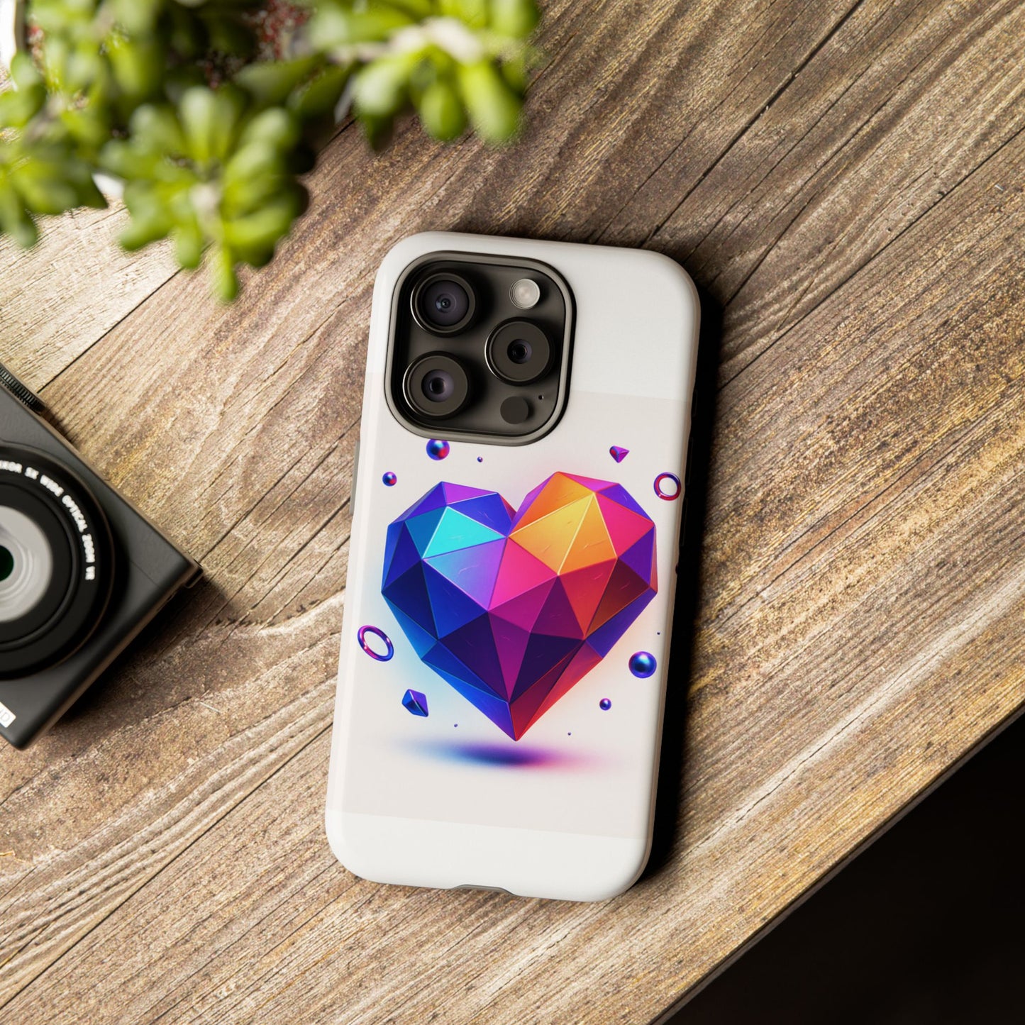 Vibrant Heart Phone Case, Tough Cases, Colorful Phone Cover, Unique Protector, Gift for Her, Cute Accessory