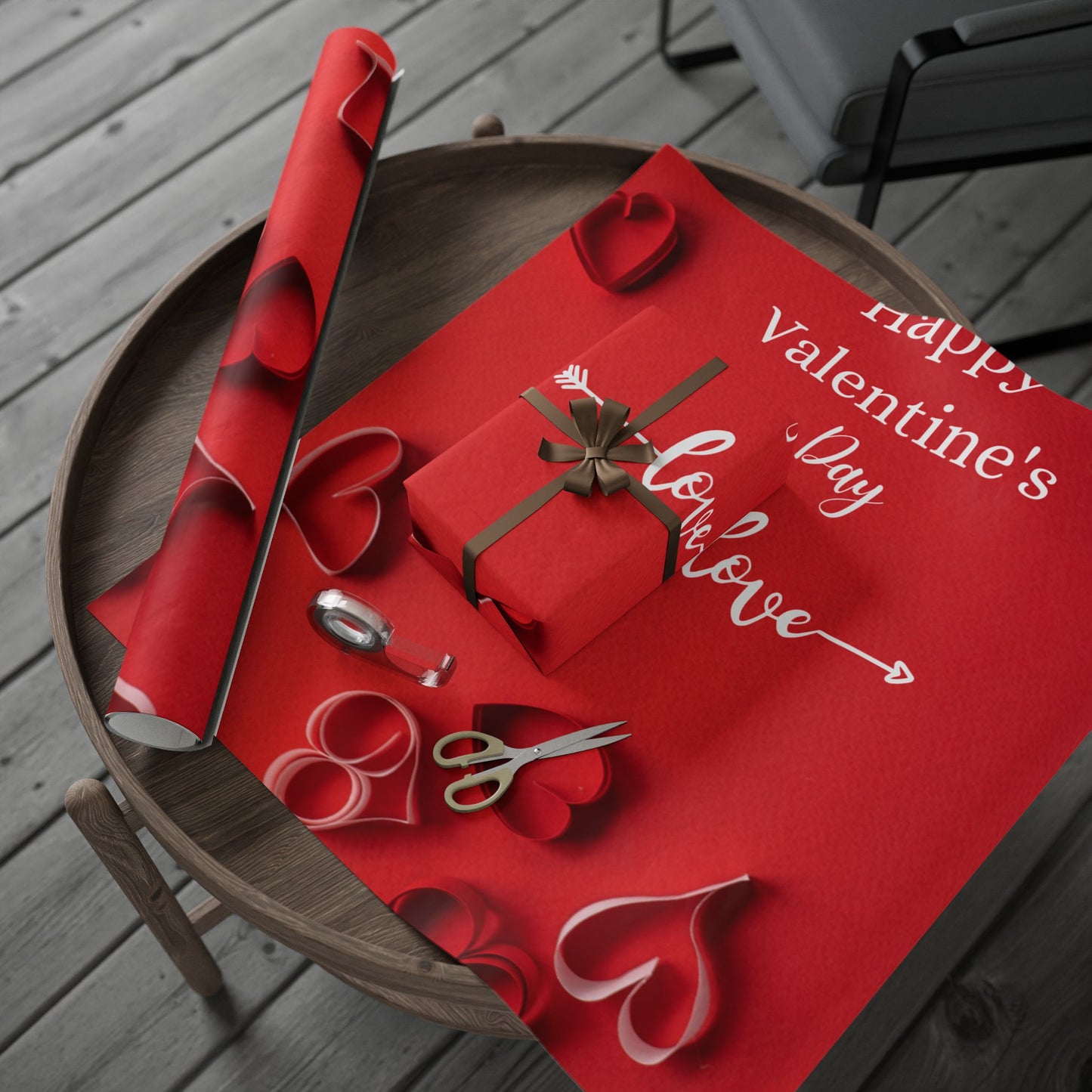 Valentine's Day Wrapping Paper, Romantic Gift Wrap, Heart Pattern Paper, Holiday Gift Wrapping, Seasonal Wraps