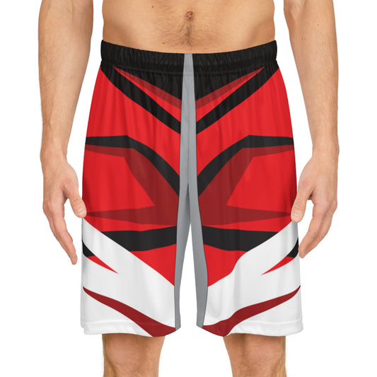 Bold Red Basketball Shorts for Sports, Summer, Gym, Team Spirit, Casual Wear
