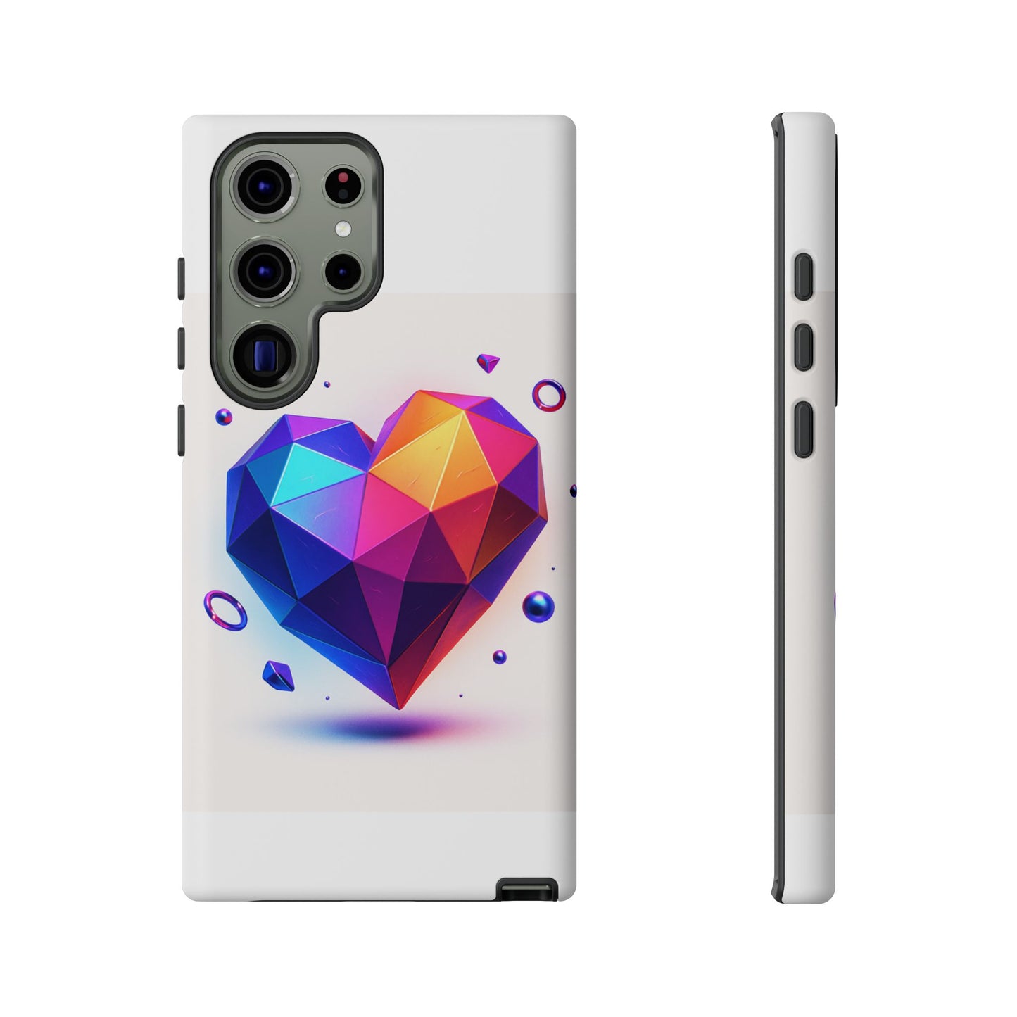 Vibrant Heart Phone Case, Tough Cases, Colorful Phone Cover, Unique Protector, Gift for Her, Cute Accessory