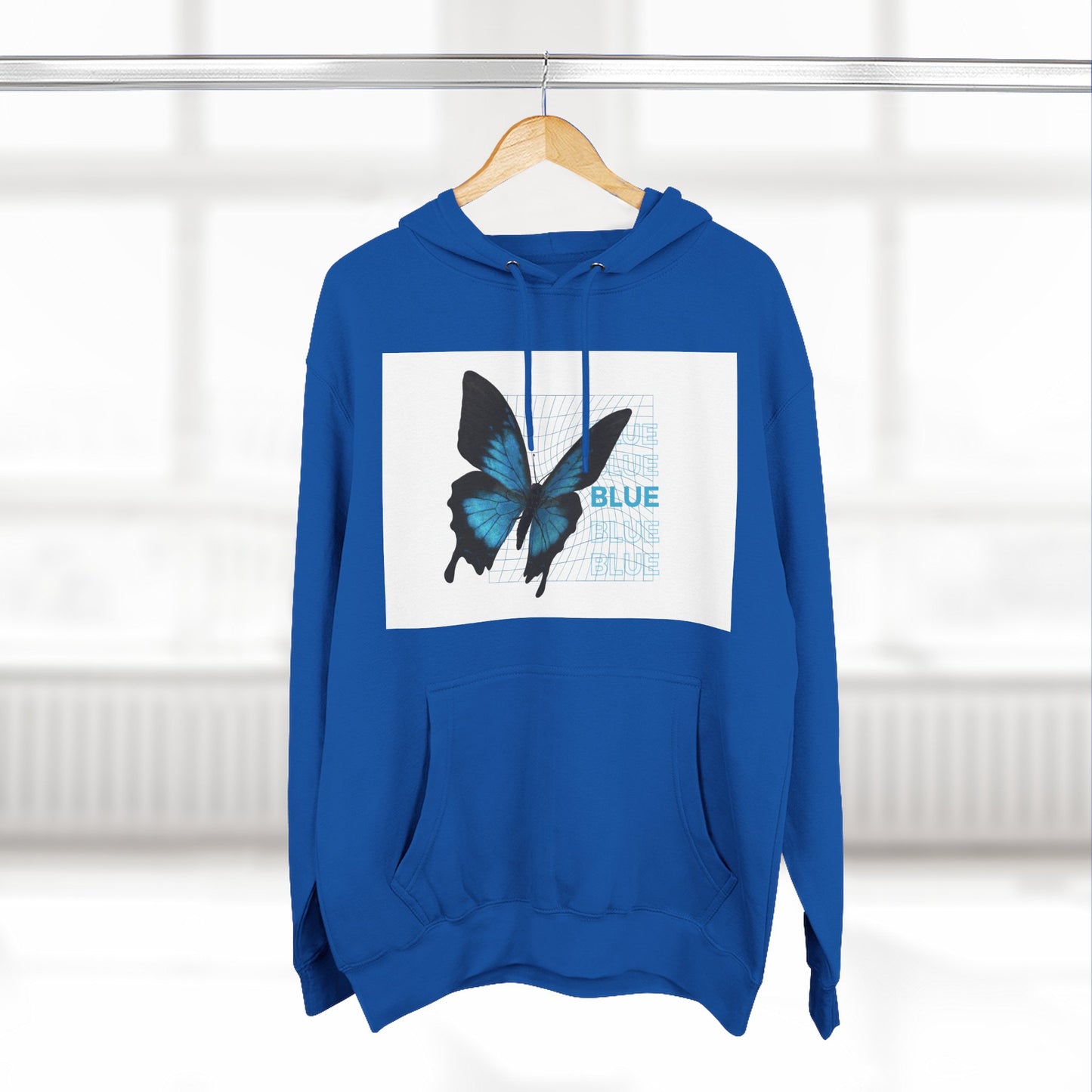 Butterfly Art Hoodie, Soft Fleece Sweatshirt, Gift for Nature Lovers, Stylish Casual Wear, Cozy Trendy Winter Apparel