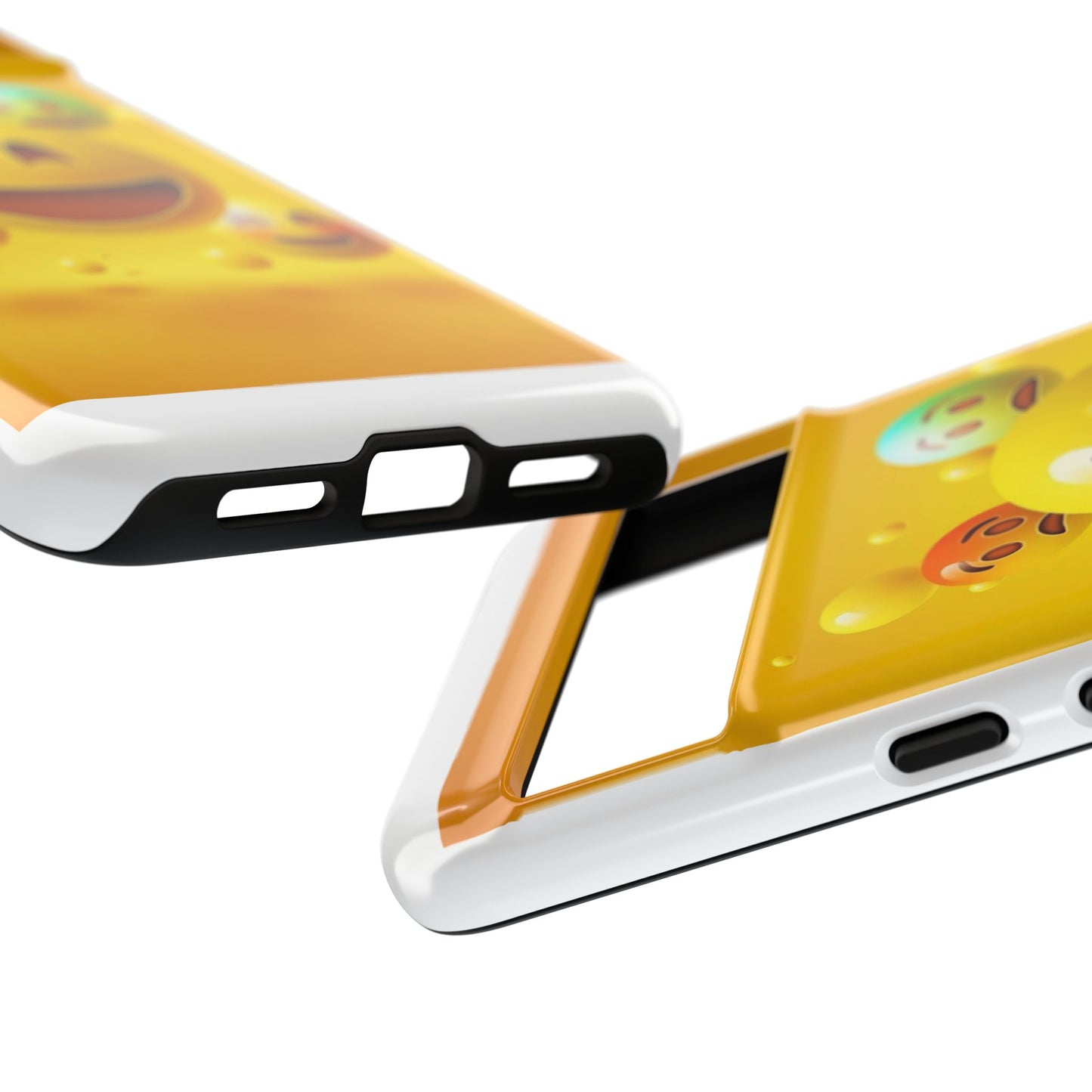 Smiley Face Phone Case, Fun Emoji Phone Cover, Durable Tough Case, Gift for Friends, Bright Yellow Accessory