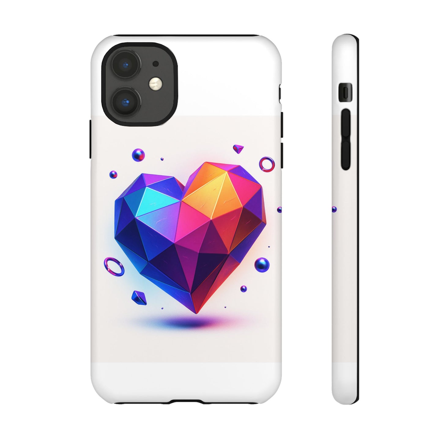 Vibrant Heart Phone Case, Tough Cases, Colorful Phone Cover, Unique Protector, Gift for Her, Cute Accessory
