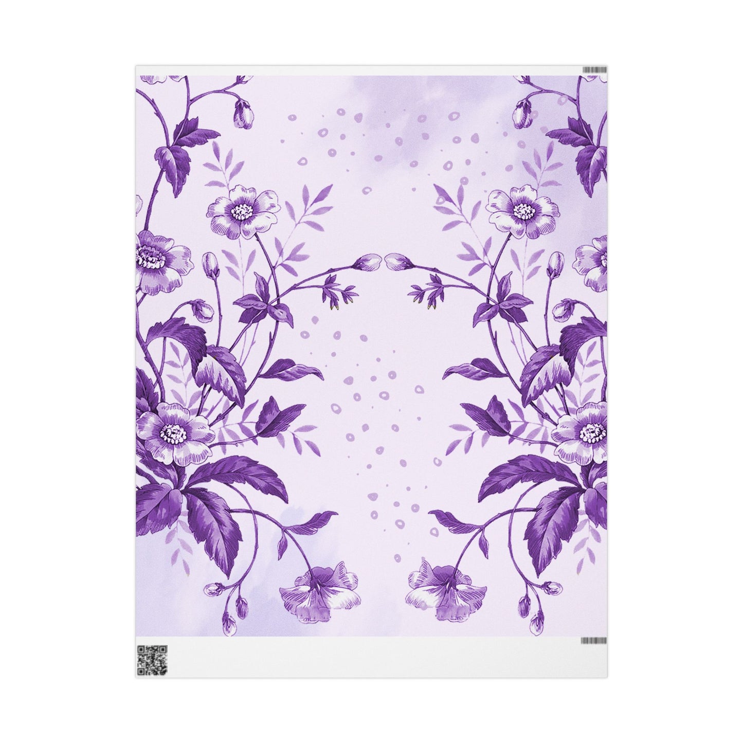 Elegant Floral Wrapping Paper, Luxury Gift Wrap, Purple Floral Design, Birthday, Wedding, Holiday Gift Wrap, Eco-friendly