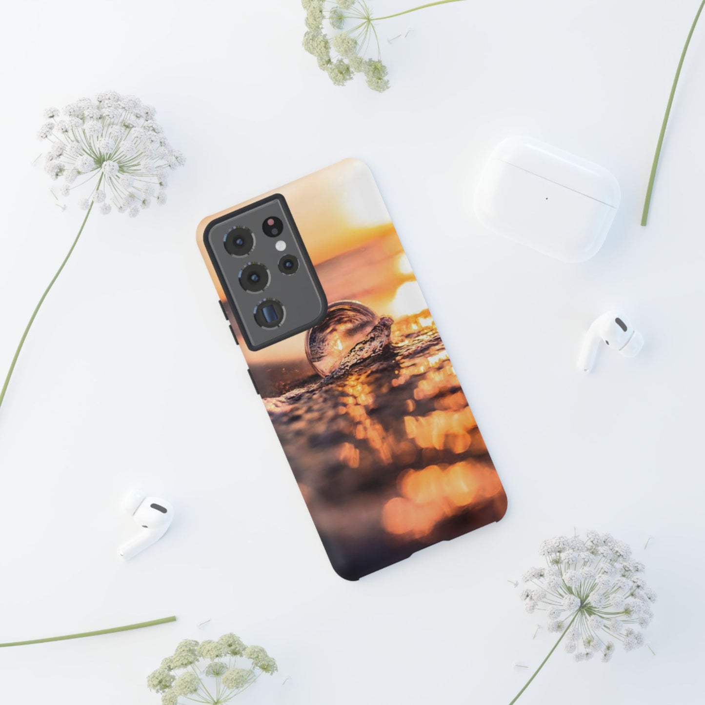 Sunset Bubble Phone Case, Tough Cases, Beach Lover Gift, Summer Vibes, Cell Phone Accessories, Unique Design, Nature Photography