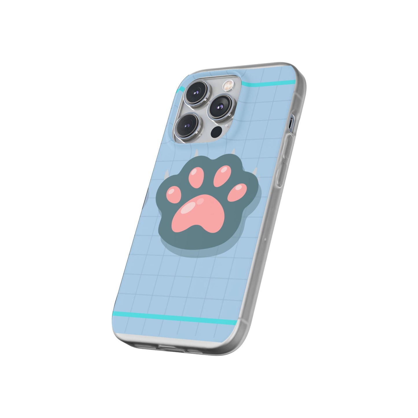 Paw Print Phone Case, Cute Pet Lover Flexi Cases, Dog Cat Accessory, Gift for Animal Lovers, Durable and Stylish Gadget Cover
