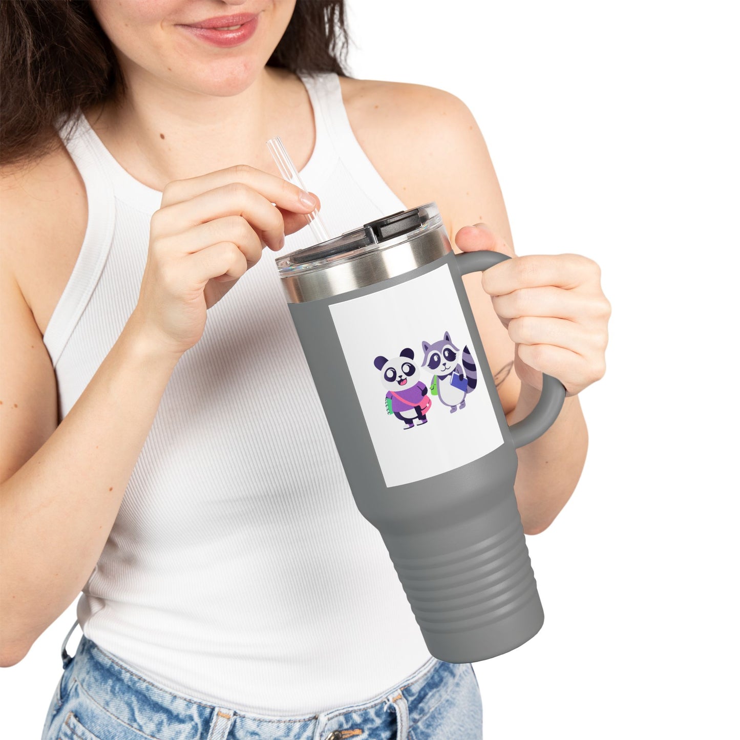 Cute Animal Insulated Travel Mug, 40oz - Perfect for Coffee Lovers, Kids, Gifts, Adventures, & Parties