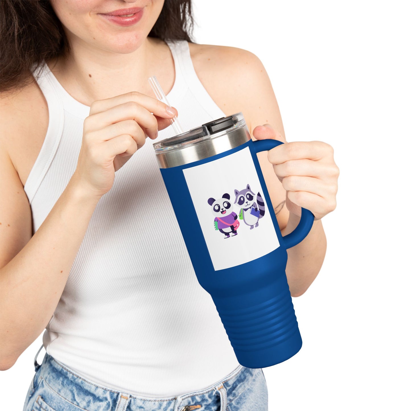 Cute Animal Insulated Travel Mug, 40oz - Perfect for Coffee Lovers, Kids, Gifts, Adventures, & Parties