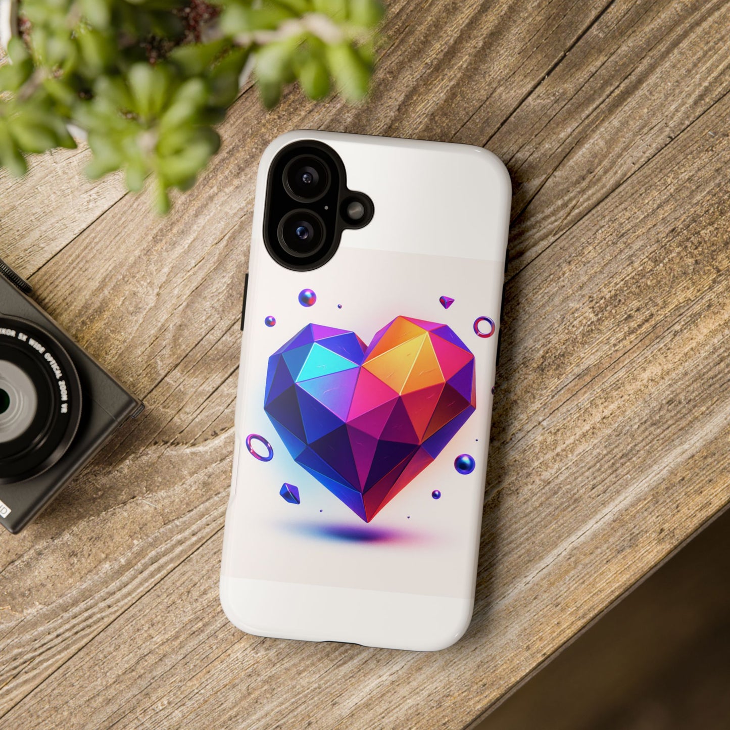 Vibrant Heart Phone Case, Tough Cases, Colorful Phone Cover, Unique Protector, Gift for Her, Cute Accessory