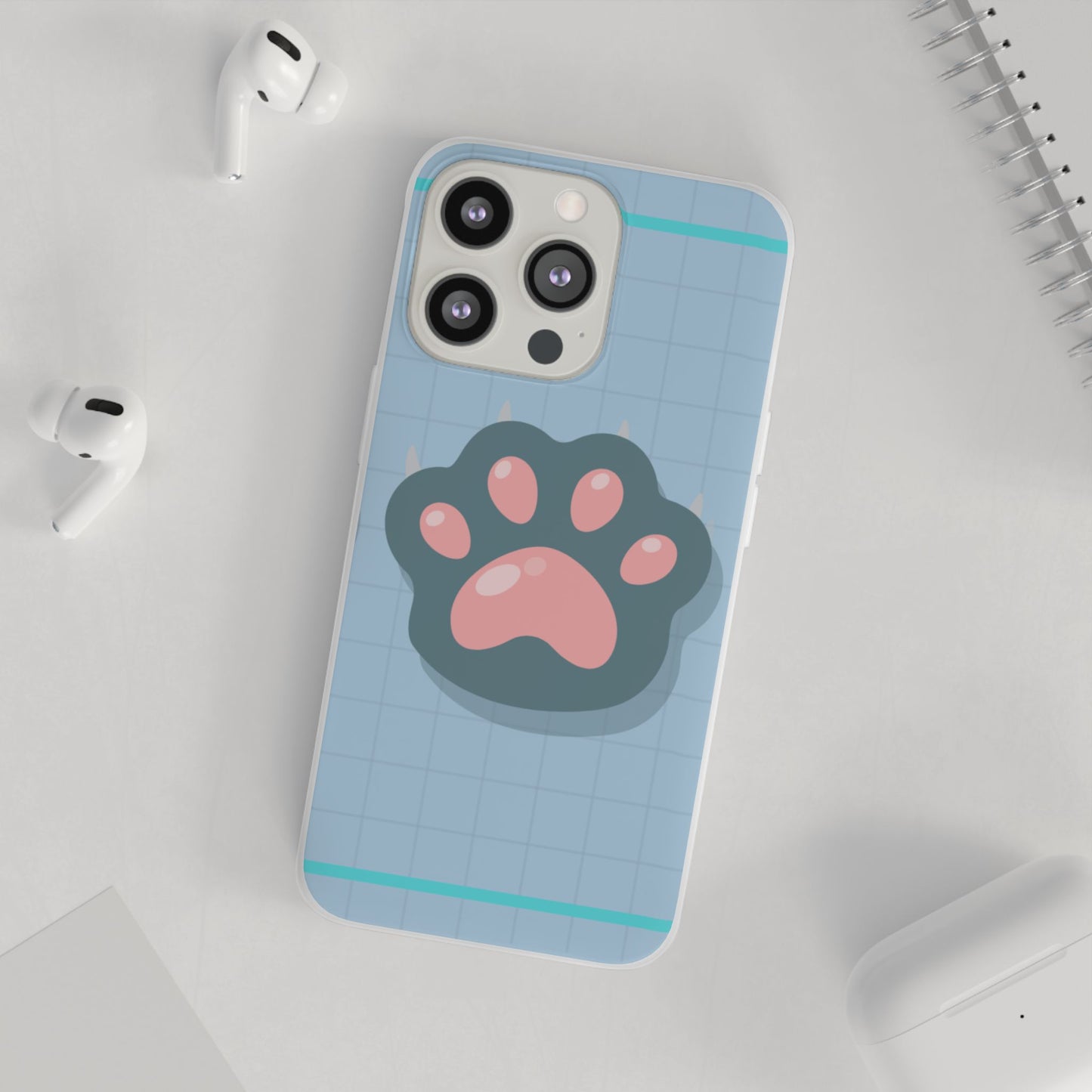 Paw Print Phone Case, Cute Pet Lover Flexi Cases, Dog Cat Accessory, Gift for Animal Lovers, Durable and Stylish Gadget Cover